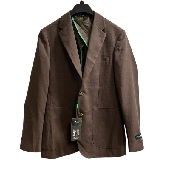 Tom Baine Blazer Mens M 40 Brow Performance Slim Fit Jacket Wrinkle Free Travel - Picture 1 of 11